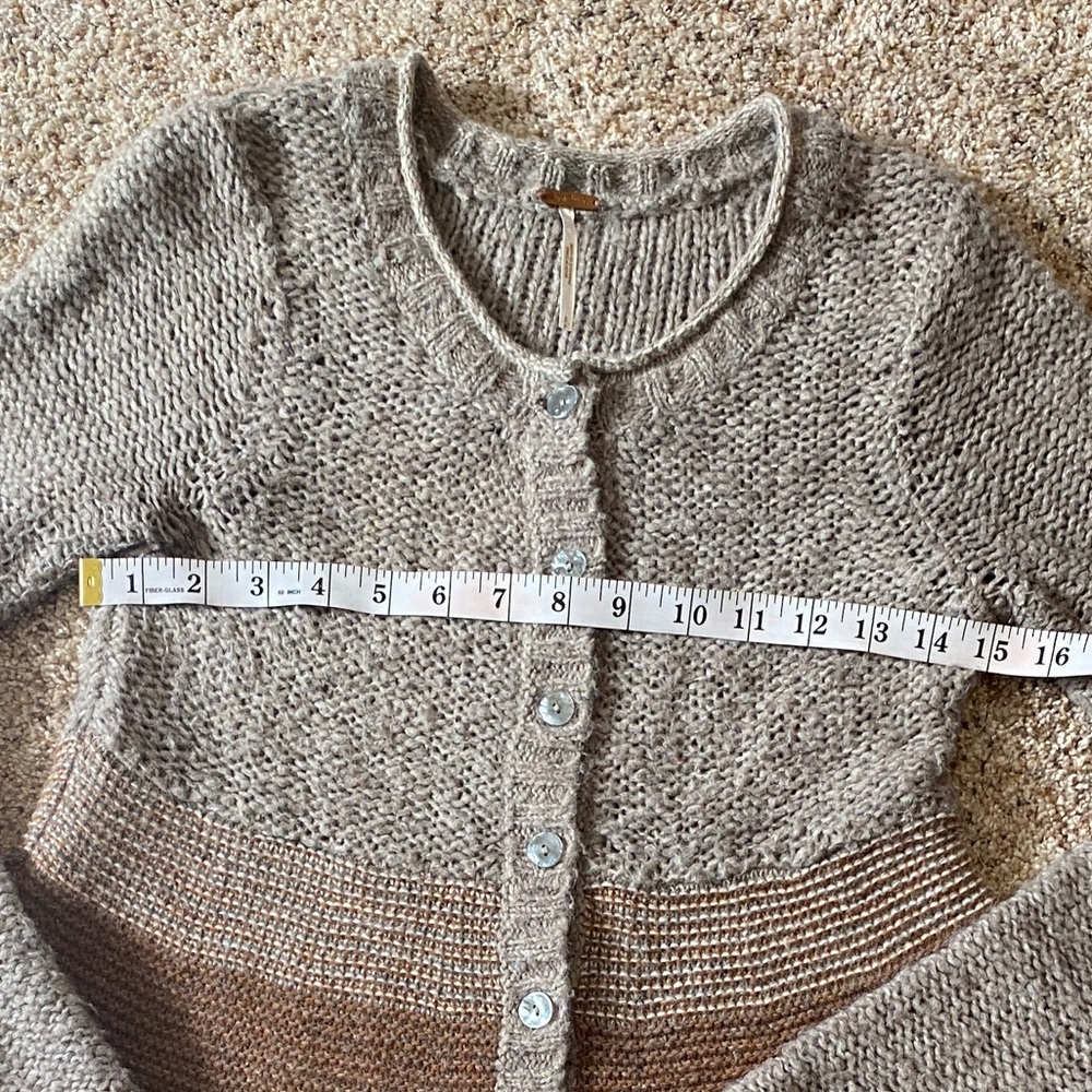 Free People Striped Wool Long Cardigan - S - Picture 3 of 5